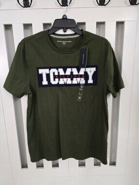 New Tommy Hilfiger Olive Green Logo T-Shirt Mens Size Medium